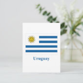 Uruguay-Flagge mit Name Postkarte (Stehend Vorderseite)