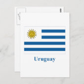 Uruguay-Flagge mit Name Postkarte (Vorne/Hinten)