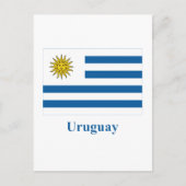 Uruguay-Flagge mit Name Postkarte (Vorderseite)