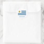 Uruguay-Flagge mit Name Runder Aufkleber (Tasche)