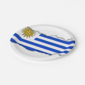 Uruguay-Flagge Pappteller (Schrägansicht)