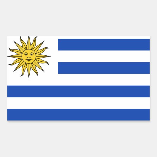 Uruguay-Flagge Rechteckiger Aufkleber (Vorderseite)