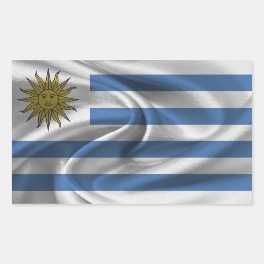Uruguay-Flagge Rechteckiger Aufkleber (Vorderseite)