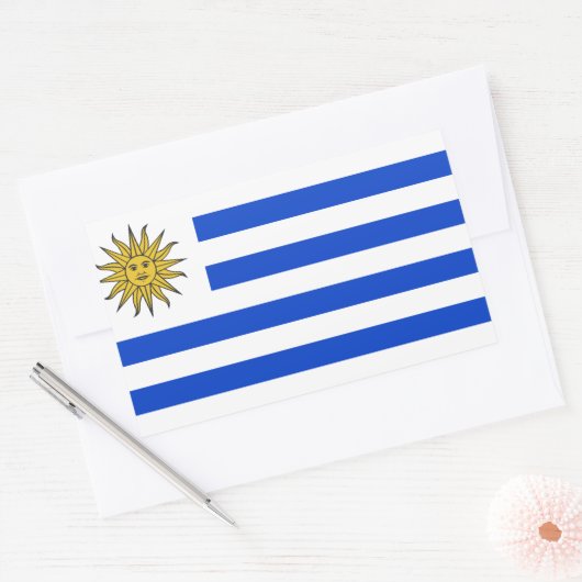 Uruguay-Flagge Rechteckiger Aufkleber (Umschlag)