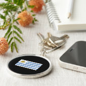 Uruguay-Flagge Schlüsselanhänger (Seite)