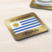 Uruguay-Flagge+Text-Untersetzer Getränkeuntersetzer (Linke Seite)