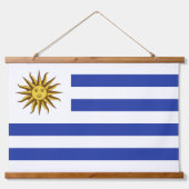 Uruguay-Flagge Wandteppich Mit Holzrahmen (Vorderseite 2)