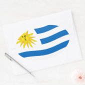 Uruguay Flaggen-Aufkleber Ovaler Aufkleber (Umschlag)