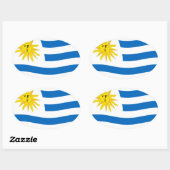 Uruguay Flaggen-Aufkleber Ovaler Aufkleber (Blatt)