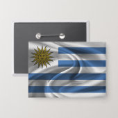 Uruguay-Flaggen-Button Button (Vorderseite/Rückseite)