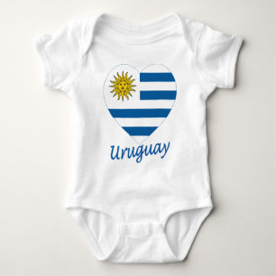Uruguay-Flaggen-Herz Baby Strampler