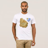 Uruguay-Flaggen-Herz und Karten-T - Shirt (Vorne ganz)