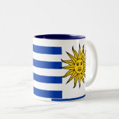 Uruguay-Flaggen-Tasse Zweifarbige Tasse (VorderseiteRechts)