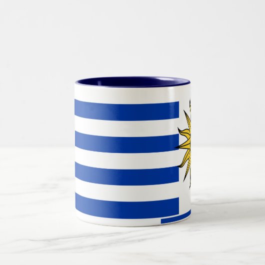 Uruguay-Flaggen-Tasse Zweifarbige Tasse (Mittel)