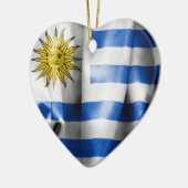 Uruguay Flaggenherz Gestaltete Ornamente (Links)