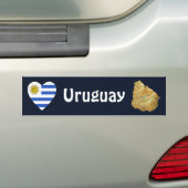 Uruguay Flaggenherz + Karte Autoaufkleber (Auf Auto)