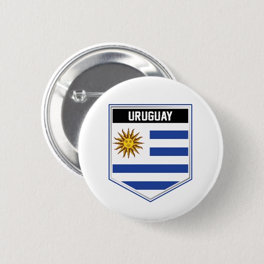 Uruguay-Flaggenschild Button (Vorne & Hinten)