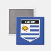 Uruguay-Flaggenschild Magnet (Vorderseite/Rückseite)