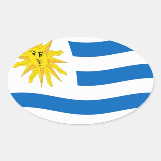 Uruguay-Flaggensticker Ovaler Aufkleber (Vorderseite)