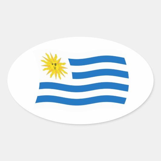 Uruguay-Flaggensticker Ovaler Aufkleber (Vorderseite)