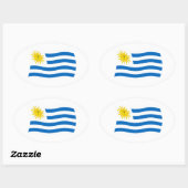 Uruguay-Flaggensticker Ovaler Aufkleber (Blatt)