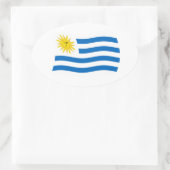 Uruguay-Flaggensticker Ovaler Aufkleber (Tasche)