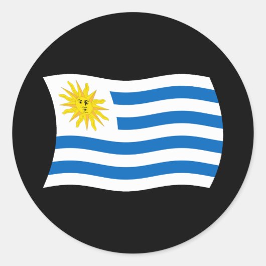 Uruguay-Flaggensticker Runder Aufkleber (Vorderseite)