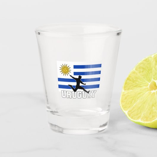 Uruguay Football Fußballnationalmannschaft Shootgl Schnapsglas (Vorderseite)
