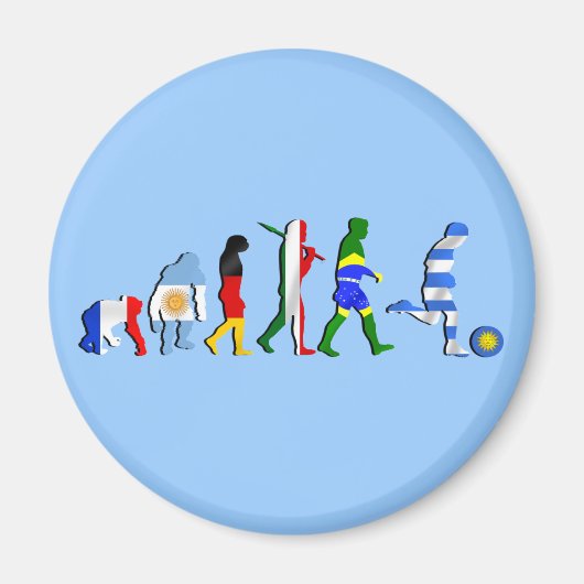 Uruguay Fußball-Evolution Futboli-Geschenke Magnet (Vorne)