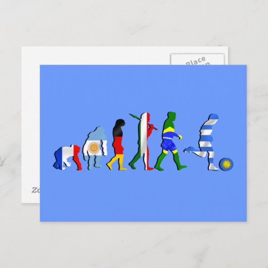 Uruguay Fußball-Evolution Futboli-Geschenke Postkarte (Vorne/Hinten)