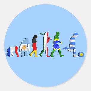 Uruguay Fußball-Evolution Futboli-Geschenke Runder Aufkleber