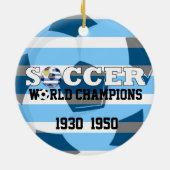 Uruguay-Fußball-Fan-Verzierung Keramikornament (Hinten)