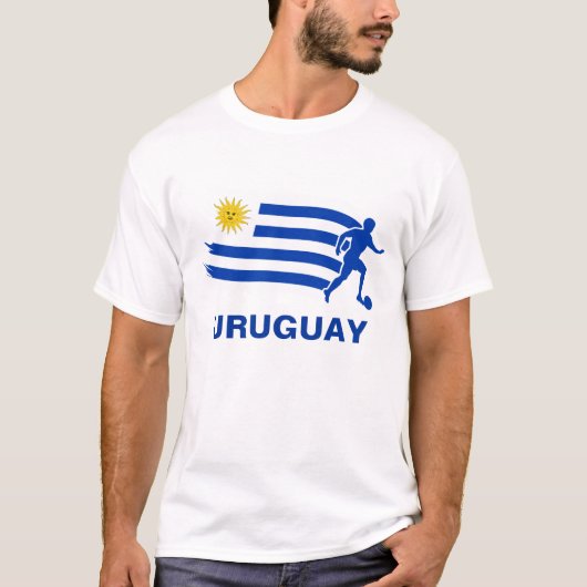 Uruguay-Fußball-Flagge T-Shirt (Vorderseite)