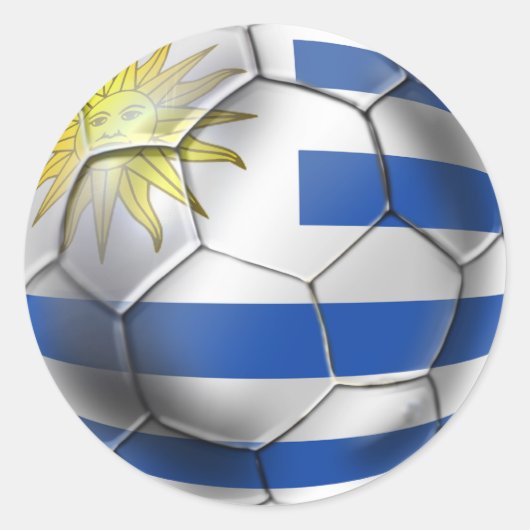 Uruguay Fußball-Futbol-Flagge Charruas Geschenke Runder Aufkleber (Vorderseite)