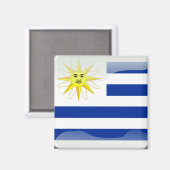 Uruguay-Hochglanzflagge Magnet (Vorderseite/Rückseite)