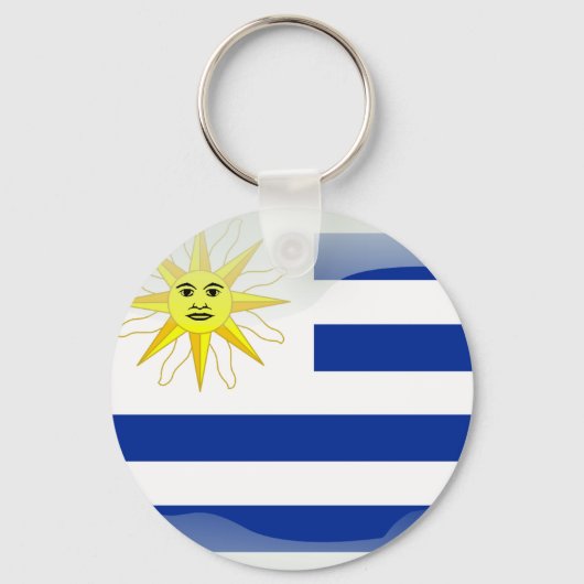 Uruguay-Hochglanzflagge Schlüsselanhänger (Vorderseite)
