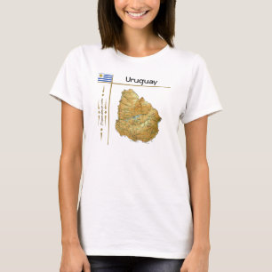 Uruguay-Karte + Flag + T - Shirt
