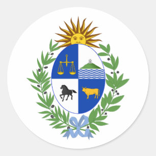 Uruguay Landeswappen Symbol Emblem Flagge Runder Aufkleber