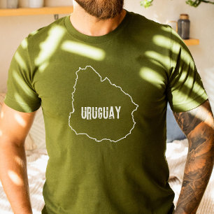 Uruguay Landkarte Grenzlinie Uruguayan Grenze T-Shirt