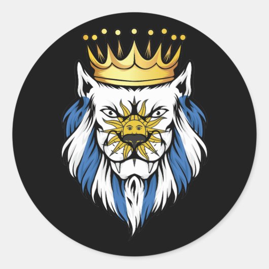 Uruguay Lion King Flag Runder Aufkleber (Vorderseite)