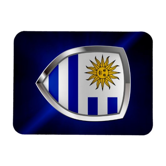 Uruguay Metallic Emblem Magnet (Horizontal)