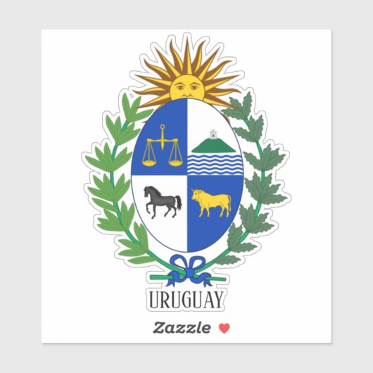 Uruguay National Coat of Arms Patriotic Aufkleber (Blatt)