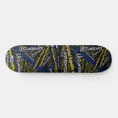 Uruguay National Pride Wordcloud Skateboard (Horizontal)