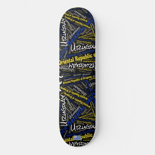 Uruguay National Pride Wordcloud Skateboard (Vorderseite)