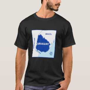 Uruguay Politische Karte in Fahnen Farben. Nachbar T-Shirt