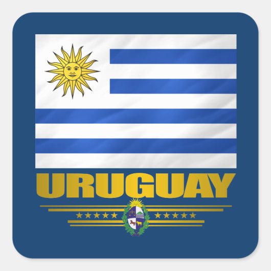 ‚Uruguay Pride‘ Quadratischer Aufkleber (Vorderseite)