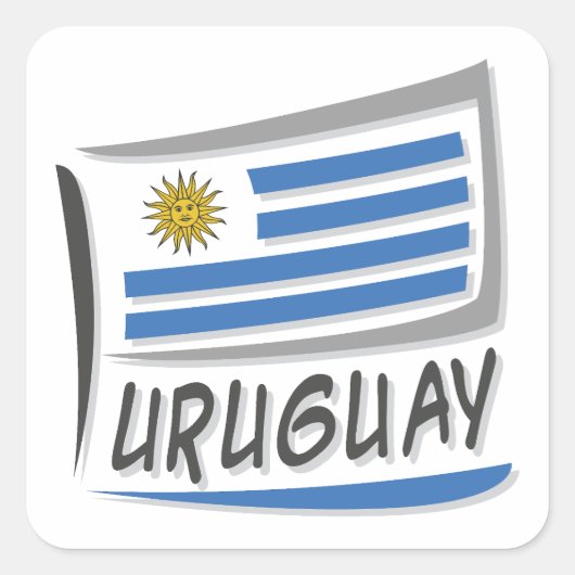 Uruguay-Pride-X-Flagge Quadratischer Aufkleber (Vorderseite)