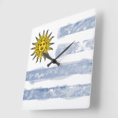 Uruguay Quadratische Wanduhr (Winkel)