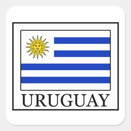 Uruguay Quadratischer Aufkleber (Vorderseite)