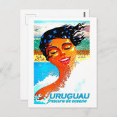 Uruguay, Schwimmerin im Wasser, Abbildung Postkarte (Vorne/Hinten)